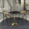 LeisureMod 36" Round Bar Height Dining Table with Sintered Stone Top and Gold Stainless Steel Pedestal Base Verve Collection - 3 of 4