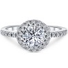 Pompeii3 2 Ct Diamond & Moissanite Halo Engagement Ring 14k White Gold - 4 of 4