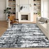 Modern Abstract Washable Area Rug - Non-Shedding Ultra-Thin Throw Carpet Stain-Resistant Neutral Indoor Floor Cover for Living Room, Bedroom Office - 2 of 4