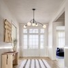 PAKOKULA 41.3 in. 5-Light Black Sputnik Chandelier with White Globe Glass Shades, Modern Linear Fixture for Kitchen Island - 2 of 4