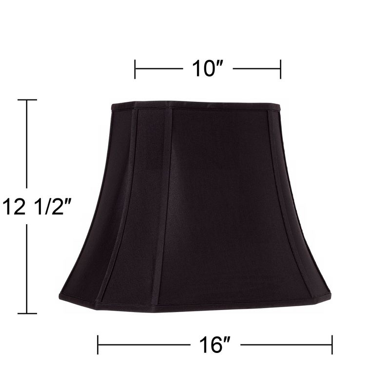 Springcrest Black Oblong Cut Corner Medium Lamp Shade 10" Wide x 7" Deep at Top and 16" Wide x 12" Deep at Bottom and 13" Slant x 12.5" H (Spider), 5 of 8