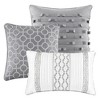 Lyngins 7-Piece Jacquard Comforter Set King Size, Neutral Geometric Bedding Set with Comforter, Shams, Bed Skirt & Decorative Pillows, Hypoallergenic - 3 of 4