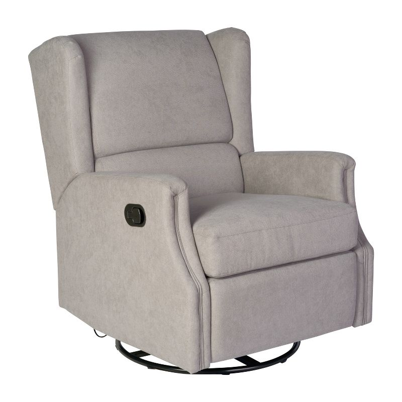 Emma and Oliver Manual Glider Rocker Recliner Chair with 360 Degree Swivel, Wingback Recliner Perfect for Living Room, Bedroom, or Nursery, 1 of 16