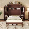 Queen Size Murphy Bed with Cabinets and Bookcase, Wall Bed with Storage Wardrobe and Foldable Platform Frame-Maison Boucle - 3 of 4
