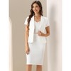 INSPIRE CHIC Women's Short Sleeve Blazer Jacket Pencil Skirt Business Suit Set 2 Pcs - 2 of 4