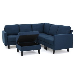 6pc Zahra Sectional Couch Set Dark Blue - Christopher Knight Home