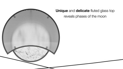 Lunar Crescent 34'' White Marble and Glass Nesting Coffee Tables