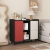 Okak 35in Sideboard Buffet Cabinet, Storage Cabinet with 1 Door and 2 Drawers, Bar Cabinet for Living Room, Entryway, Hallway, Office, Red - 2 of 4