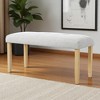 Upholstered Tufted Bench with Rubberwood Legs, Fabric Dining Bench for Bedroom, Entryway, Living Room, or Dining Room, 250 LBS Capacity - 3 of 4