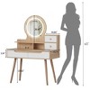 Fashion Vanity Desk, with Mirror, 3 Color Lighting Brightness Adjustable Makeup Lights, Table and Chair - 2 of 4