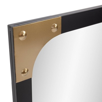 Matte Graphite Industrial Octagonal 38" Wall Mirror