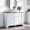 Farmhouse Drawers Dresser for Bedroom, Wood Curved Wide Chest of Drawers - 2 of 4