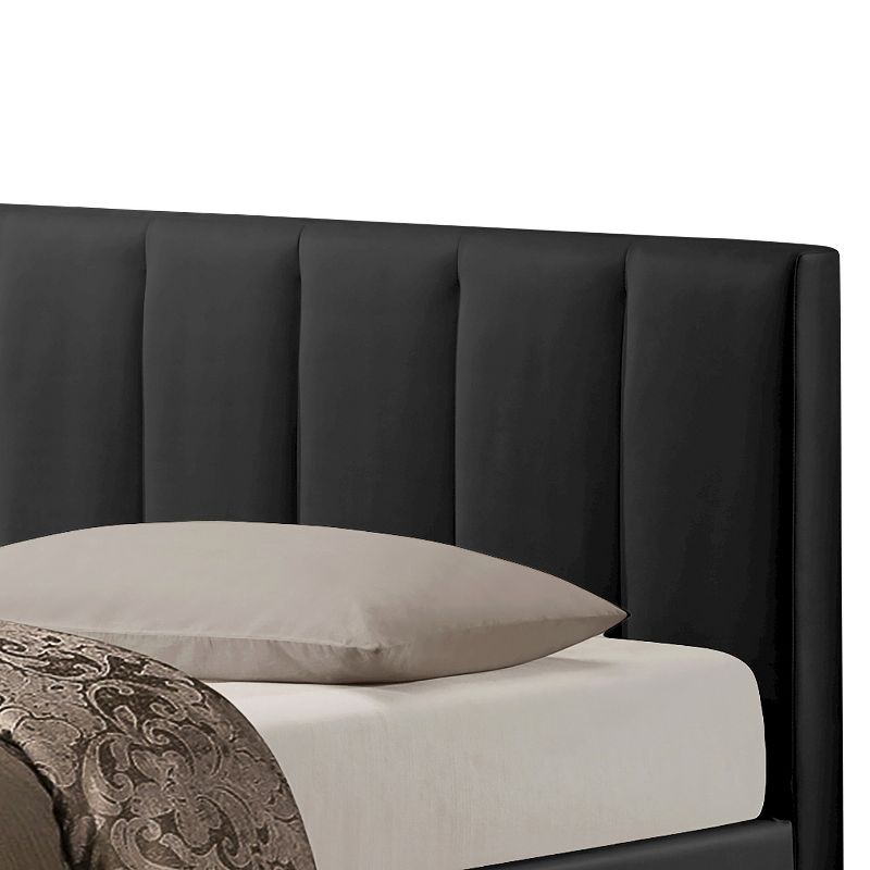 Queen Templemore Black Leather Contemporary Bed - Baxton Studio, 5 of 8