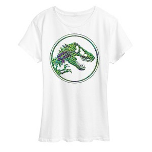Women's - Jurassic Park - Reptile Texture Coin Logo- Women's Short Sleeve Graphic T-Shirt Short Sleeve Graphic T-Shirt - 1 of 4