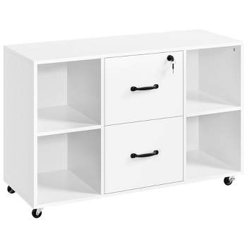 Yaheetech Vintage File Cabinet with 2 Drawers and Storage Shelves for Home, Office