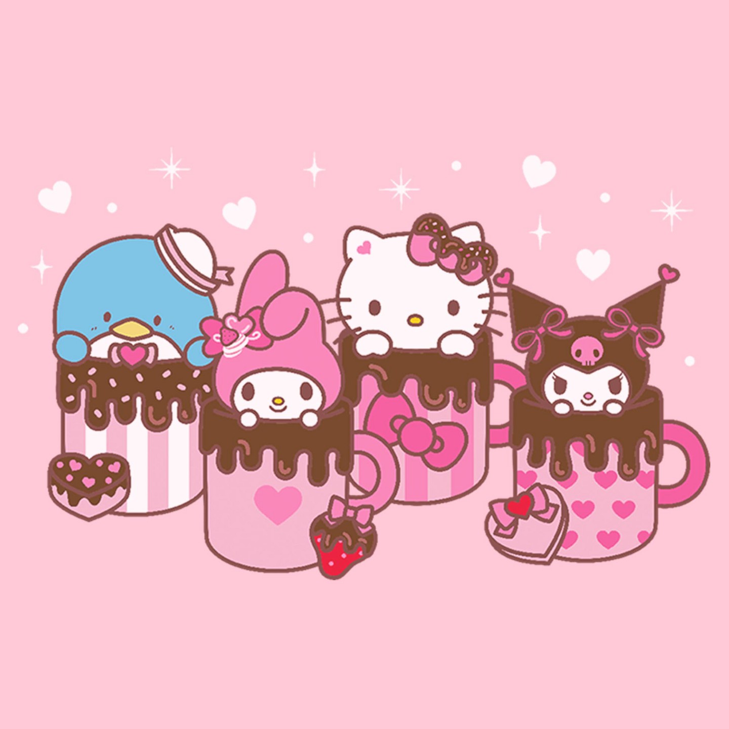 Футболка Hello Kitty Lovely Mug Friends T Shirt - Light Pink для девочек, цвет: Светлый розовый — фото 2