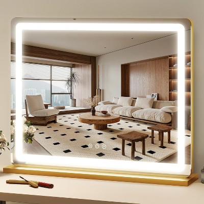 Vanity Mirror with Lights, Makeup Mirror with Touch Screen, 3-Color Dimmable Lighting, for Vanity Desk and Bedroom Use