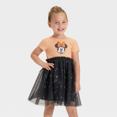 Toddler Girls' Disney Minnie Mouse Halloween Tulle Dress - Orange