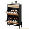 2 Flip Door with 1 Drawer Shoe Storage Cabinet, Narrow Shoe Cabinet for Entryway, Hidden Shoe Organizer with Slim Design - 4 of 4