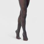 Women's Opaque Sparkle Tights - A New Day™ Black/Silver