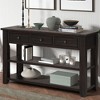NicBex 3 Drawer Console Table with 2 Open Shelves,Entryway Table with Metal Handles,Modern Couch Table for Living Room,Distressed Black - 2 of 4