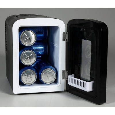 Compact Stainless Steel Mini Refrigerator with Clear Door