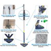 5 Star Super Deals 360 Self Wringing Floor Cleaning Mop Microfiber Twisting Self Cleaning & Drying Head Triangle Rotating Flat Mop w/ Hanging Handle - 2 of 4