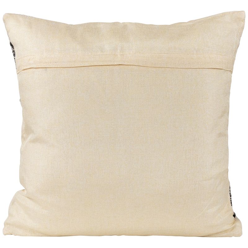 Northlight 20" Black and Cream Textured Block Handloom Woven Outdoor Square Throw Pillow, 3 of 6