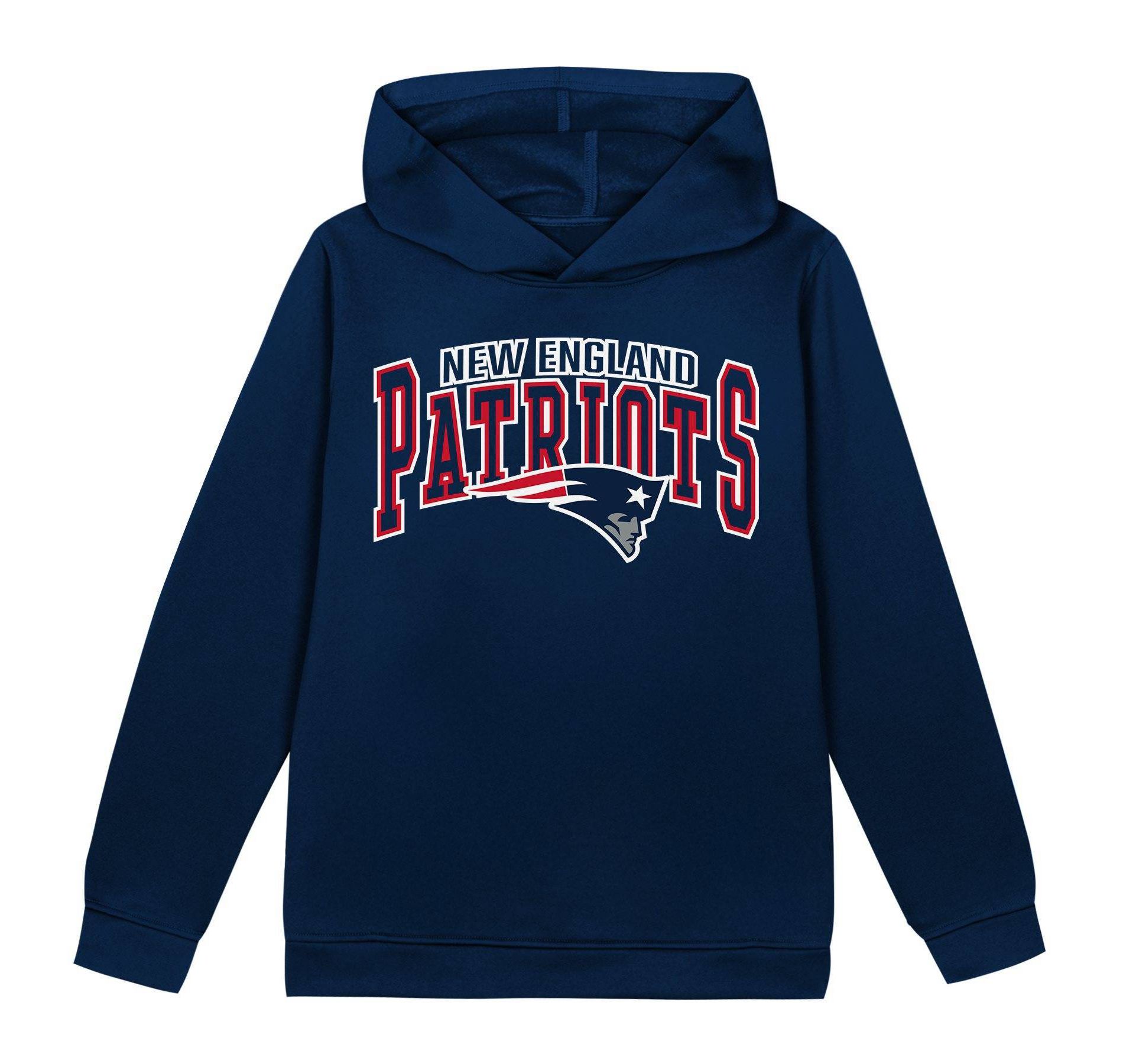 NFL New England Patriots Toddler Boys' Poly Fleece Hooded Sweatshirt