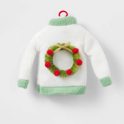 Knit Ugly Sweater Christmas Tree Ornament White - Wondershop™