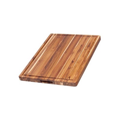 TeakHaus Edge Grain Teakwood 20x15 Inch Cutting Board with Hand Grips & Juice Canal