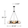 Possini Euro Design Streamer 31 3/4" Modern Chandelier Ceiling Light Fixture Dining Room Over Table Kitchen Island Ring LED Black and Gold Finish - 4 of 4