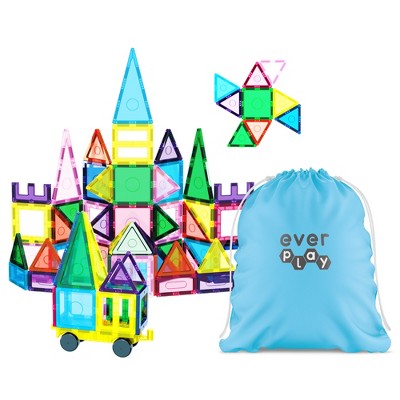 EverPlay 61 PC Magnetic Tiles, Building Blocks, STEM Toys for Kids 3+