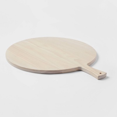 14" Rubberwood White Washed Round Serving Board - Threshold™