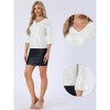 INSPIRE CHIC Women's Sequin 3/4 Bell Sleeve V Neck Metallic Sparkly Glitter Party Blouse - 2 of 4