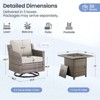 Buenhomino 5 Piece Wicker Outdoor Patio Furniture Set with 50000 BTU Fire Pit Table,Outdoor Dining Table Set 4 Swivel Chairs with Cushions - 2 of 4