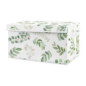 Botanical Leaf Kids' Fabric Storage Toy Bin Green and White - Sweet Jojo Designs