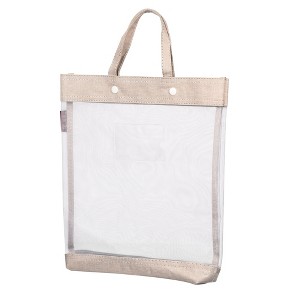 Unique Bargains Nylon Mesh Transparent Document Bag with Handle 13.4" x 11.6" - 1 of 4