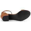 Allegra K Women's Open Round Toe Block Low Heels Ankle Strap Sandals - 4 of 4
