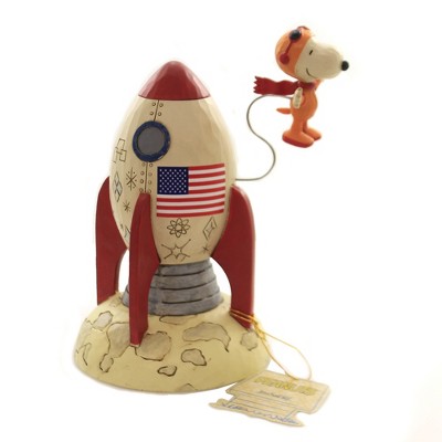 Jim Shore 7.5" The Beagle Has Landed Peanuts Astronaut Spaceship  -  Decorative Figurines