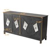 Sideboard Decorative Storage Cabinet with Mirrored Decorative Doors, CENGHU Wooden Console Cabinet with 4 Doors for Living Room, Bedroom, Hallway - 4 of 4