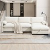 96.5" Chenille L-Shaped Sectional Sofa with Storage Ottoman, Adjustable Phone Holder & USB Charger - 2 of 4