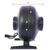 4" Inline Duct Fan - 203 CFM Hydroponics Vent Blower w/ Centrifugal Impeller, Galvanized Steel for Grow Tents, Basements & Kitchens - 3 of 4