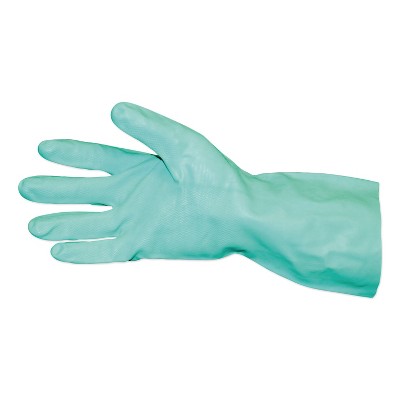 Impact Short-Sleeve Unlined Nitrile Gloves, Powder-Free, Green, Large, Dozen 8211L