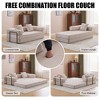 Whisen Sectional Compression Sofa Bed & Floor Futon Couch with Convertible Folding Design, Pillows and Armrests - 2 of 4