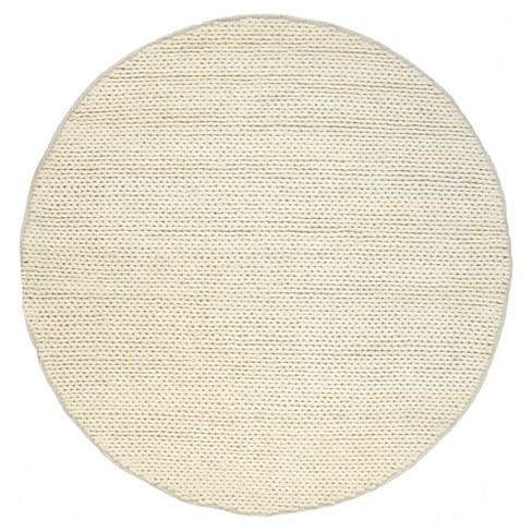 NuLOOM 100% Wool Hand Woven Chunky Woolen Cable Area Rug - White (6' X ...