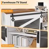 Farmhouse TV Stand with Sliding Barn Doors, TV Cabinet with Storage Shelf, Entertainment Center for 65" TV - 4 of 4