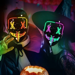 Mask, Halloween LED Mask, 2 Pcs, for Festival Cosplay,  Halloween Costume, Masquerade Parties - 1 of 4