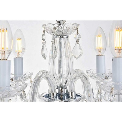 Rococo Chrome 4-Light Pendant with Clear Royal Cut Crystal