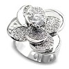 Slickblue Rhodium Brass Ring for Women with Clear CZ - Single-Tone Round Solitaire, Stylish Fashion Jewelry, Size 5-10 - 3 of 3